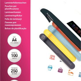 FELLOWES Laminiertasche A4 5401802 glanz, 250my 100 Stk