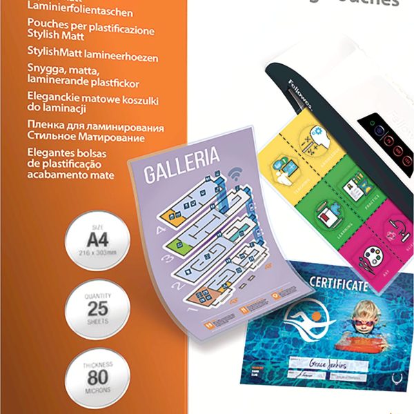 FELLOWES Laminiertasche A4 5602101 matt, Stylish 25 Stk.