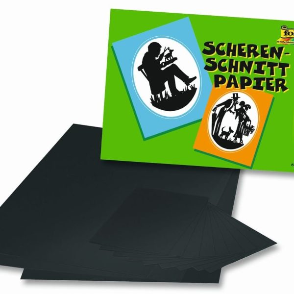 FOLIA Scherenschnittpapier 35x50cm 07.70301 80g, schwarz