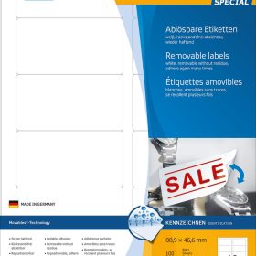 HERMA Etiketten SPECIAL 88.9x46.6mm 10304 weiss,non-perm. 1200St./100Bl.