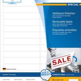 HERMA Etiketten SPECIAL 96x16.9mm 4209 weiss,non-perm. 800 St./25 Bl.