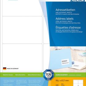 HERMA Etiketten PREMIUM 99.1x67.7mm 4269 weiss,perm. 800 St./100 Bl.