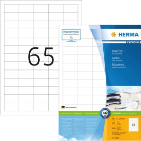 HERMA Universal-Etikett. 38,1x21,2mm 4270 weiss 6500 St./100 Blatt
