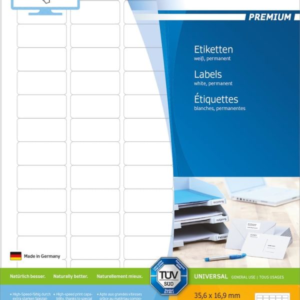 HERMA Etiketten PREMIUM 35.6x16.9mm 4336 weiss,perm. 2000 St./25 Bl.