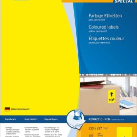 HERMA Etiketten SPECIAL 210x297mm 4401 gelb,perm. 100 St./100 Bl.