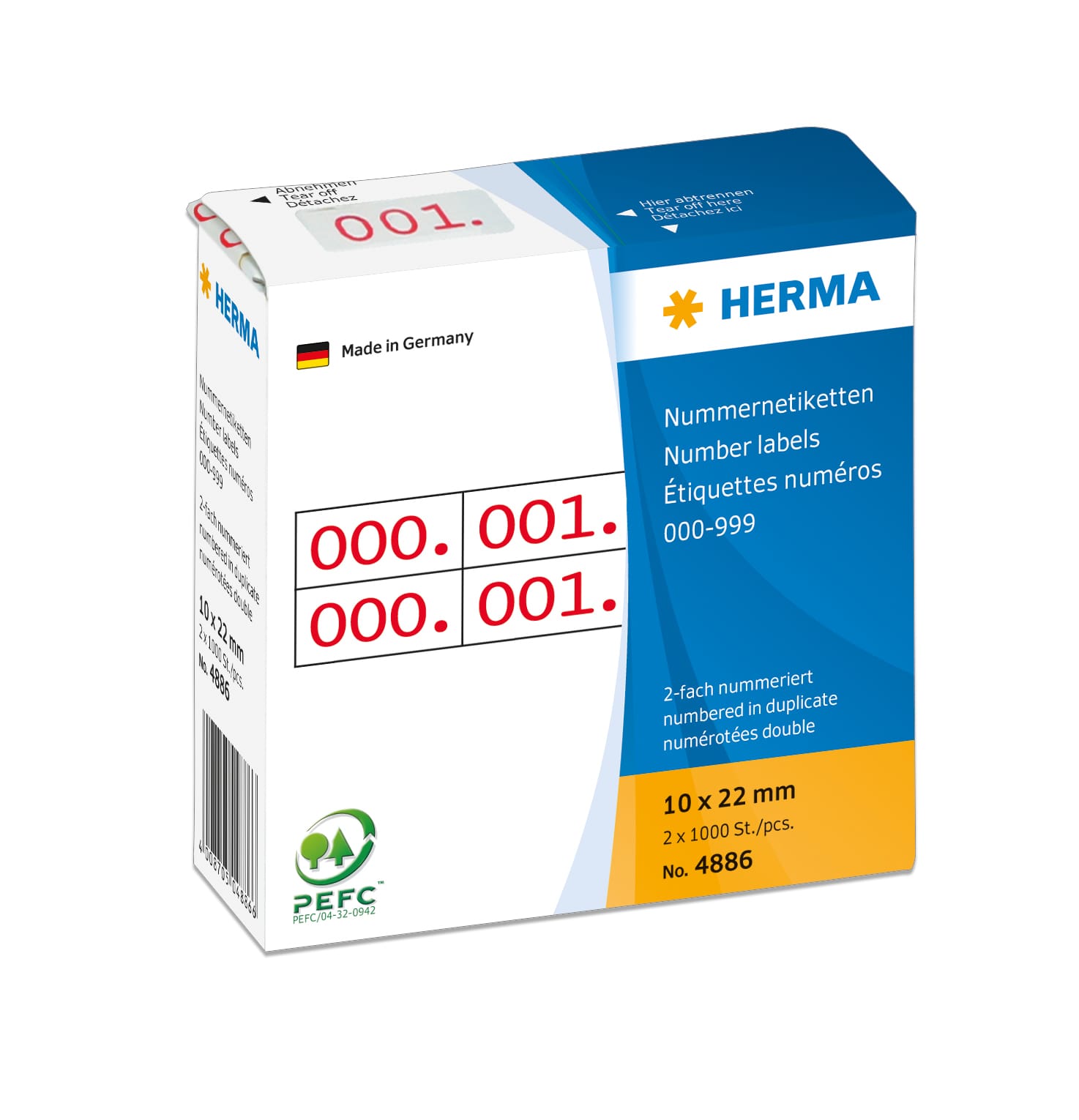 HERMA-4886-4008705048866 HERMA Doppel-Nummern 10x22mm 4886 rot, 0-999 – Hochwertig & günstig bei ShopDeca