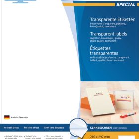 HERMA Folienetiketten 210x297mm 8964 transparent 10 St./10 Blatt