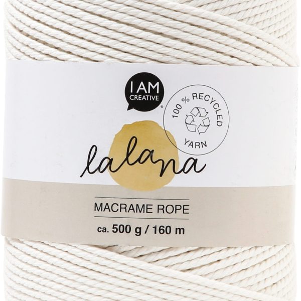 I AM CREATIVE Macrame Rope 6203.02 cream 2mm, 500g