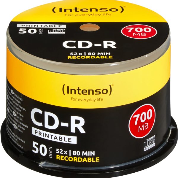INTENSO CD-R Cake Box 80MIN/700MB 1801125 52x Printable 50 Pcs