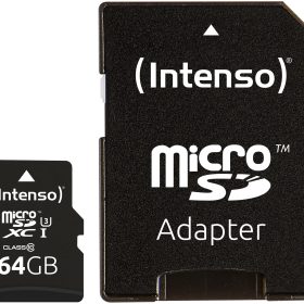 INTENSO Micro SDXC Card PRO 64GB 3433490 with adapter, UHS-I