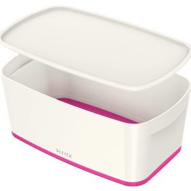 LEITZ MyBox Klein, mit Deckel 5lt 52291023 weiss/pink