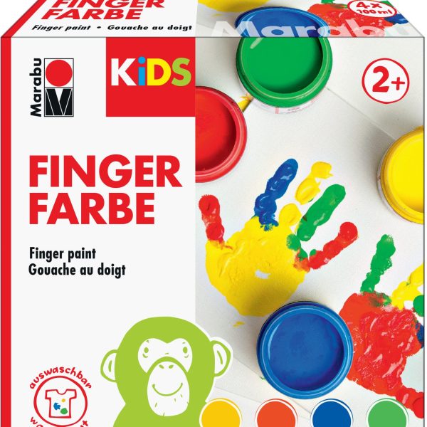 MARABU Kids Fingermalfarben 030300080 4 Farben