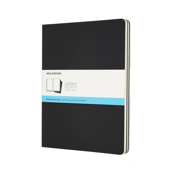 MOLESKINE Notizheft 25x2x19cm 719220 gepunktet, schwarz,120S. 3 Stk
