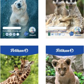 PELIKAN Zeichenblock A3 224840 assoriert, 100gr. 20 Blatt