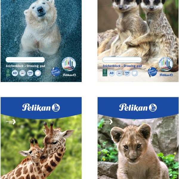 PELIKAN Zeichenblock A3 224840 assoriert, 100gr. 20 Blatt