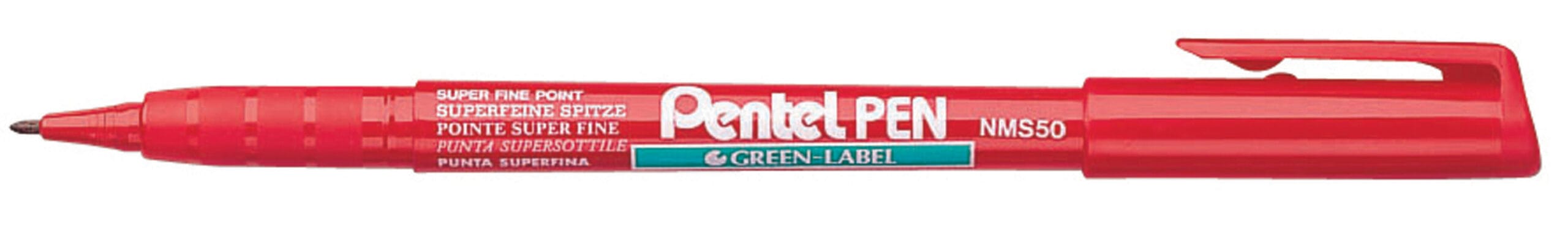 PENTEL-NMS50-BO-3474370550033 PENTEL Marker Green Label M NMS50-BO rot – Bild 1