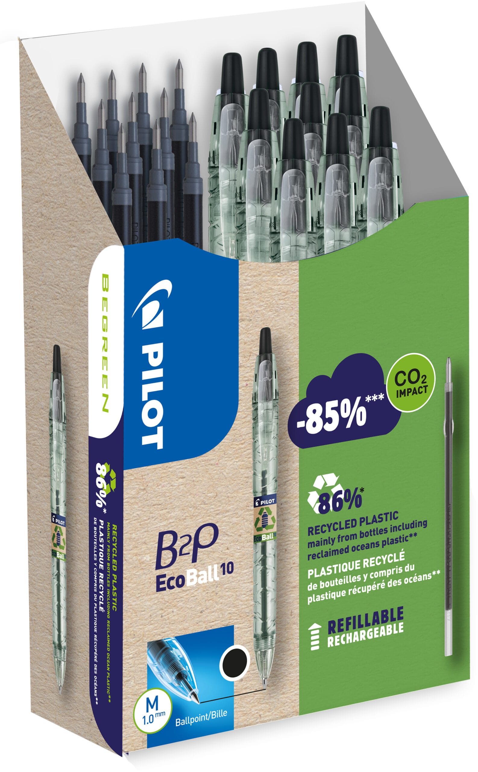 PILOT-140.035.98-3131910586562 PILOT Begreen B2P Ecoball Greenpack 140.035.98 10+10 Refills schwarz – Hochwertig & günstig bei ShopDeca
