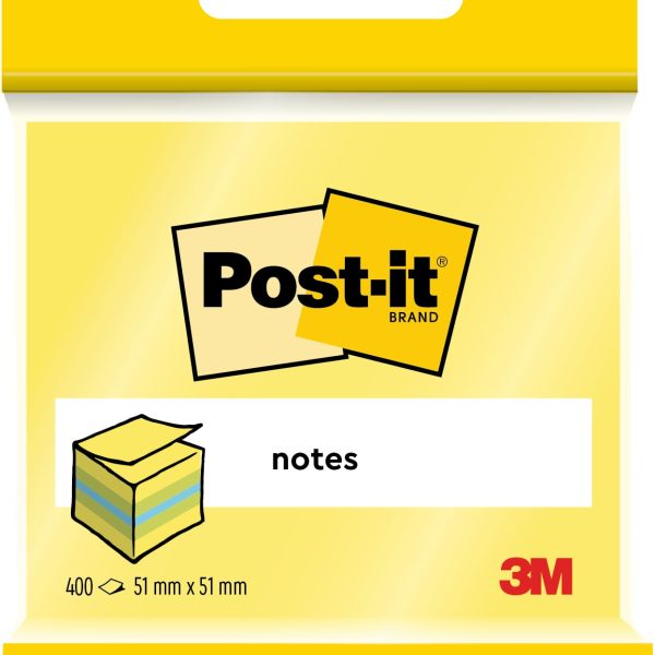 POST-IT Mini Cube 51x51mm 2012-L neon lemon 400 Blatt