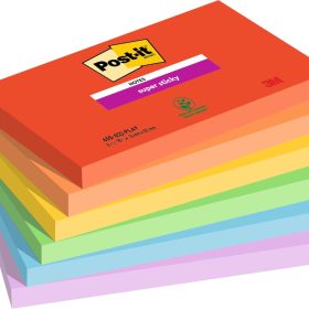 POST-IT Super Sticky Notes 127x76mm 655-6SS-PLAY PLAYFUL Collection 6x90 Blatt