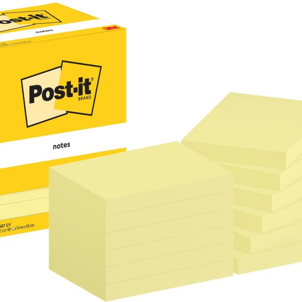 POST-IT Block 76x102mm 657 CY Gelb 12x100 Blatt