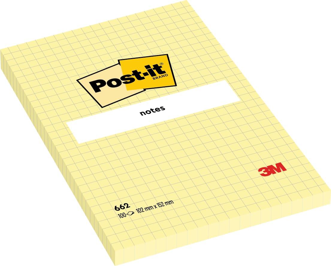 POST-IT-662Y-3134375014267 POST-IT Haftnotizen 152x102mm 662Y gelb, 100 Blatt, kariert – Hochwertig & günstig bei ShopDeca