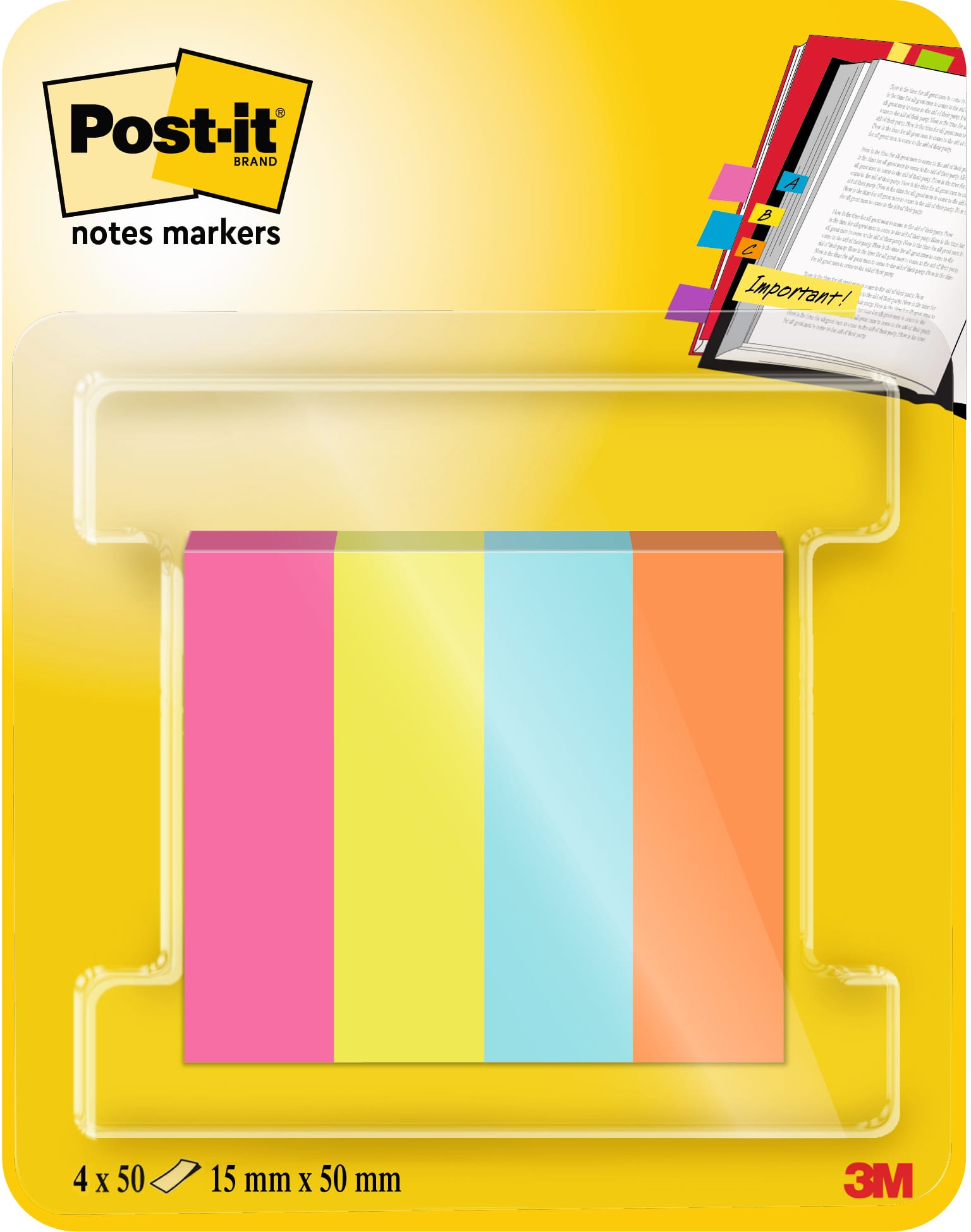 POST-IT-670-4-POP-4054596927001 POST-IT Page Marker 15x50mm 670-4-POP 4 Farben 4x50 Streifen – Hochwertig & günstig bei ShopDeca