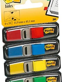 POST-IT Index schmal 11.9x43.2mm 683-4 4-farbig ass./4x35 Blatt