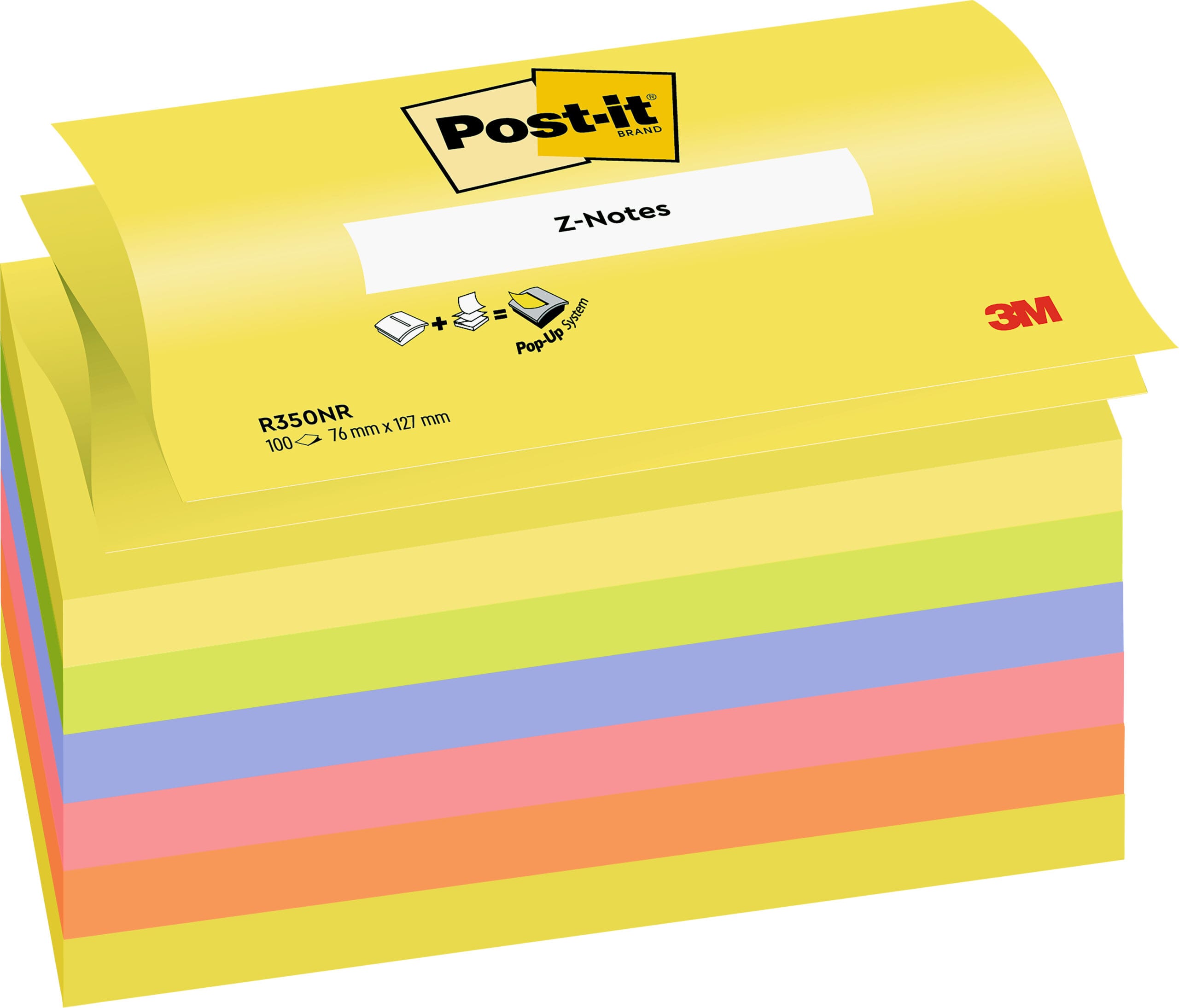 POST-IT-R-350NRB-4001895838255 POST-IT Z-Notes neon 76x127mm R-350NRB rainbow 6x100 Blatt – Hochwertig & günstig bei ShopDeca