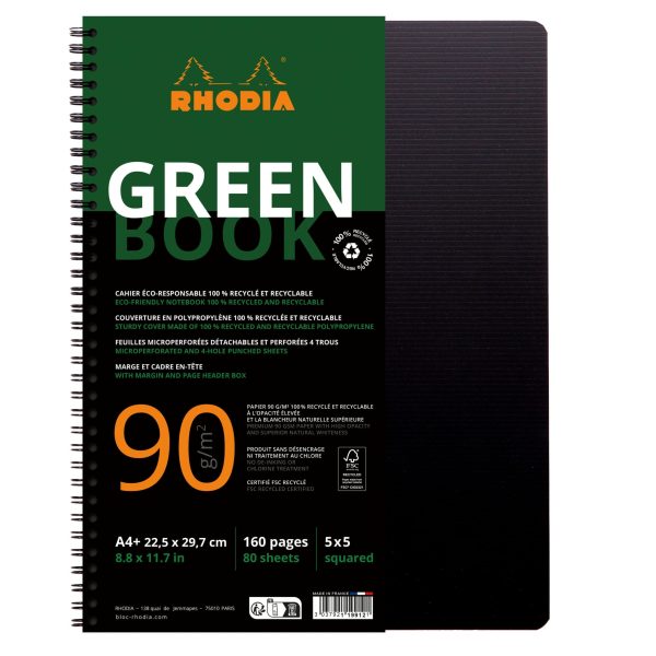 RHODIA Greenbook Notizbuch A4 119912C kariert 90g 160 S.