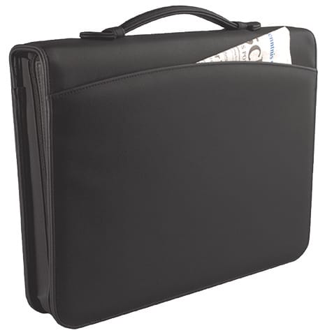 RIDOIDE Schreibmappe 310x380x60mm 750 30 mit RV, inkl. Block A4 schwarz