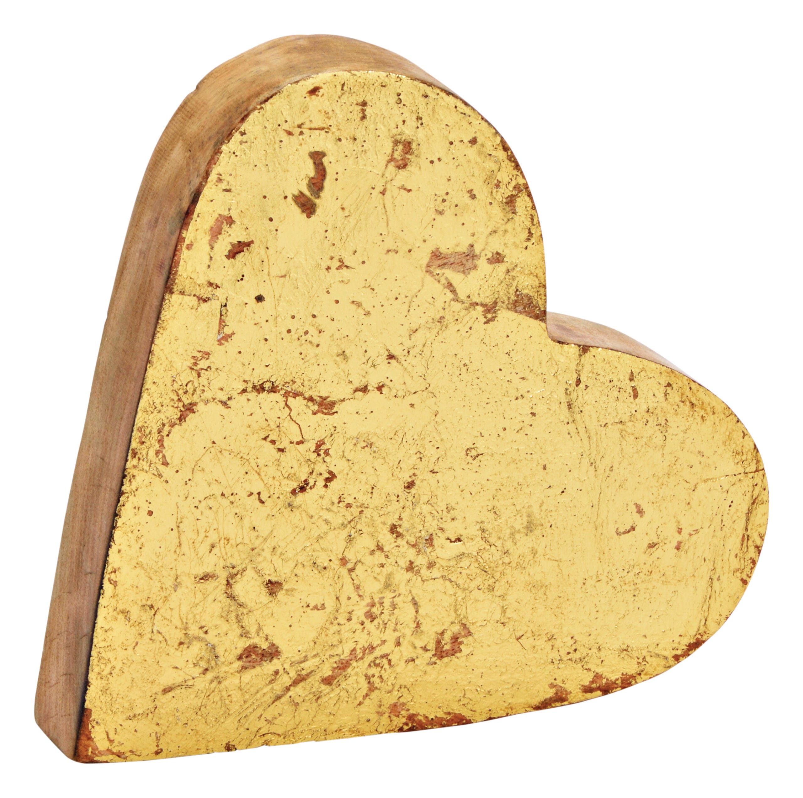 ROOST-10034349-4007698420680 ROOST Herz aus Mangoholz 10034349 gold 18x18x4cm – Bild 1