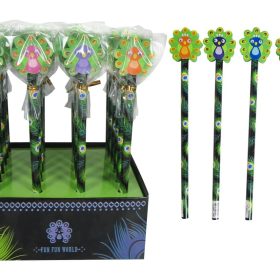 ROOST Bleistift Pfau PFRE-001 Radiergummi, 4 ass.
