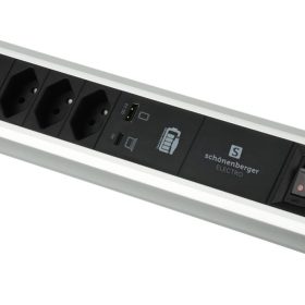 S-ELECTRO Tischsteckdosenleiste Alu 85.835.4AL USB C/A