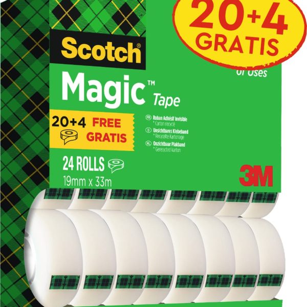 SCOTCH Magic Tape 810 19mmx33m 8-1933R24 invisible, 20+4, 24 Stk.