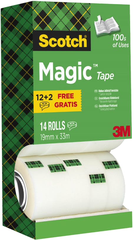 SCOTCH-81933R14RTR-4046719071371 SCOTCH Magic Tape 810 EcoBox 19mmx33m 81933R14RTR transparent, 14 Rollen – Hochwertig & günstig bei ShopDeca