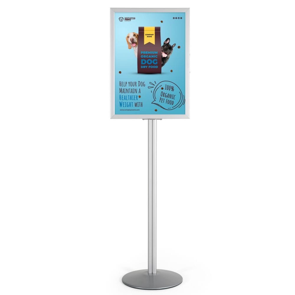 SIGN-HOLDER-STAND-GREY-1-1 Infoständer Ringo silber – Hochwertig & günstig bei ShopDeca