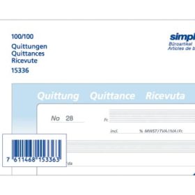 SIMPLEX Quittungen D/F/I A6 15336 blau/weiss 100x2 Blatt