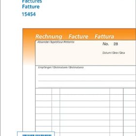 SIMPLEX Rechnungen D/F/I A6 15453 orange/weiss 50x2 Blatt