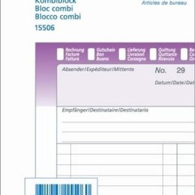SIMPLEX Kombiblock D/F/I A6 15506 Durchschreibepapier 50x2 Blatt
