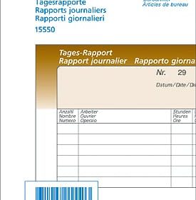 SIMPLEX Tages-Rapporte D/F/I A6 15551 braun/weiss 100x2 Blatt