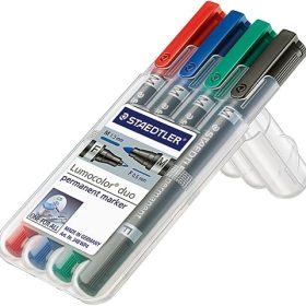 STAEDTLER Lumocolor Duo F/M 348WP4 4 Farben ass.