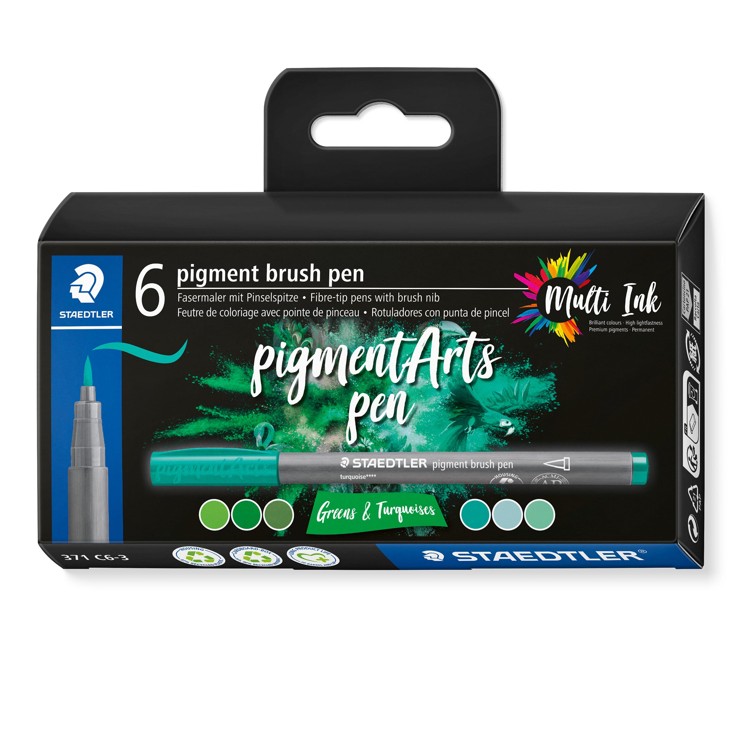 STAEDTLER-371-C6-3-4007817097144 STAEDTLER Fasermaler mit Pinselspitze 371 C6-3 pigment pen 376 6er Set – Hochwertig & günstig bei ShopDeca