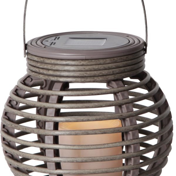 STAR TRADING Solar LED-Leuchte Rotang 16cm 12.479-29 braun