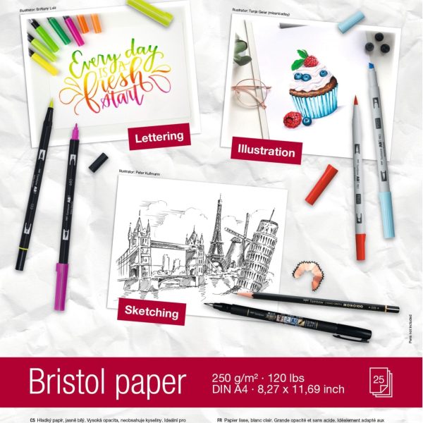 TOMBOW Zeichenblock Bristol A4 PB-MARK 250g, 25 Blatt