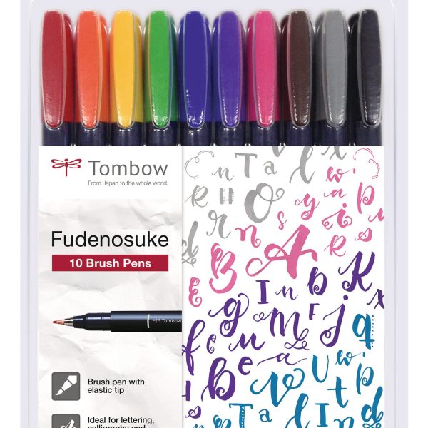 TOMBOW Kalligraphie Set WS-BH-10P Fudenosuke, 10 Farben