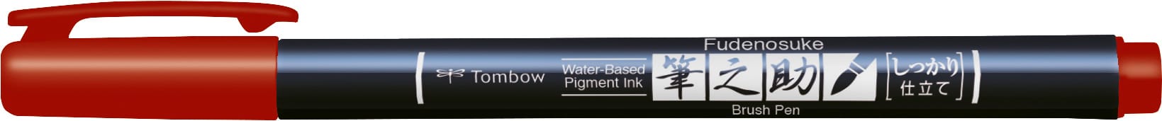 TOMBOW-WS-BH25-4901991647907 TOMBOW Kalligraphie Stift Hard WS-BH25 Fudenosuke, rot – Hochwertig & günstig bei ShopDeca