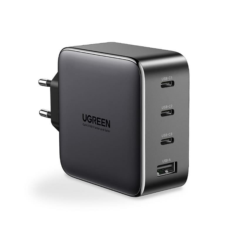 UGREEN-40747-6957303847471 UGREEN USB Wallcharger Nexode 100W 40747 4-Port,PD,GaN,Grey – Hochwertig & günstig bei ShopDeca