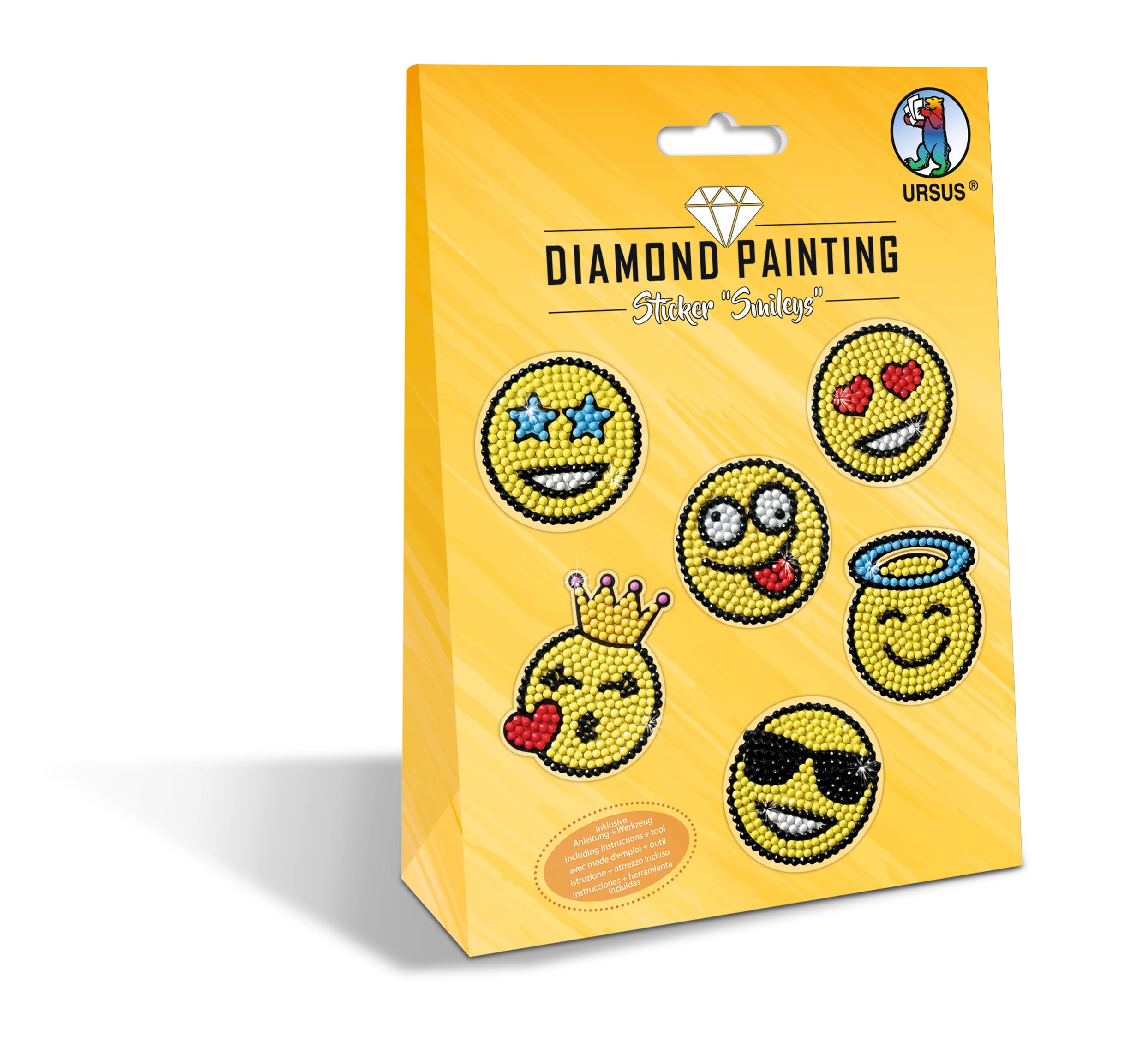 URSUS-43500006-4008525238201 URSUS Diamond Sticker Smileys 43500006 10x15cm 2 Bogen – Hochwertig & günstig bei ShopDeca