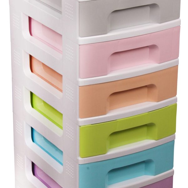 USEFULBOX Aufbewahrungsbox 30x42x92,5cm 68507600 8x7 Liter Schubalden, Pastell