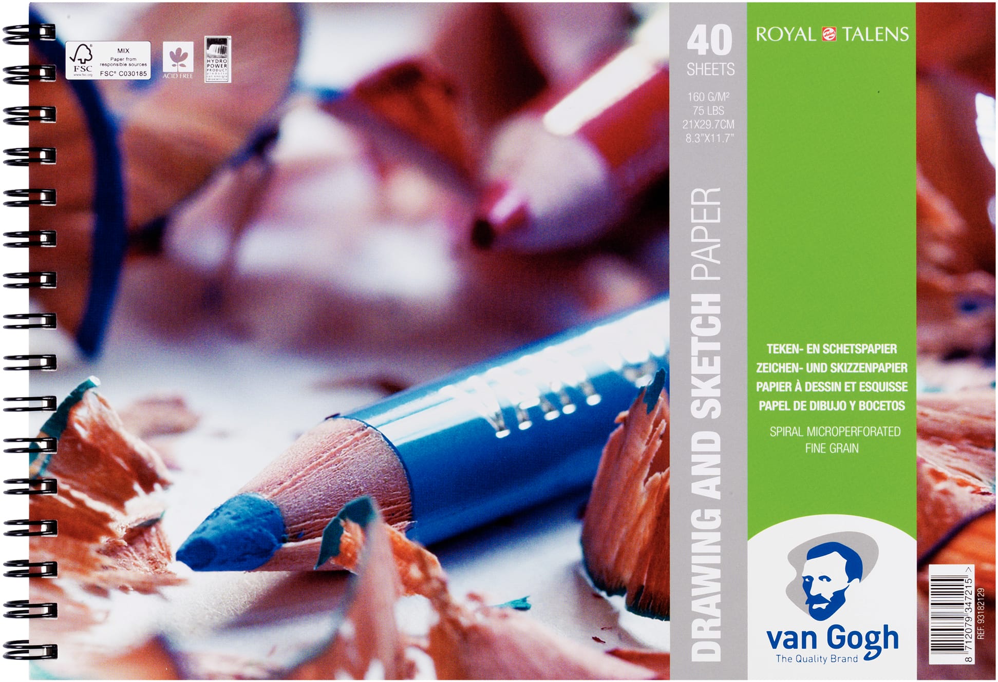 VAN-GOGH-93182129-8712079347215 VAN GOGH Skizzen Papier A4 93182129 FSC-MIX Zeichenpapier 40 Blatt – Hochwertig & günstig bei ShopDeca